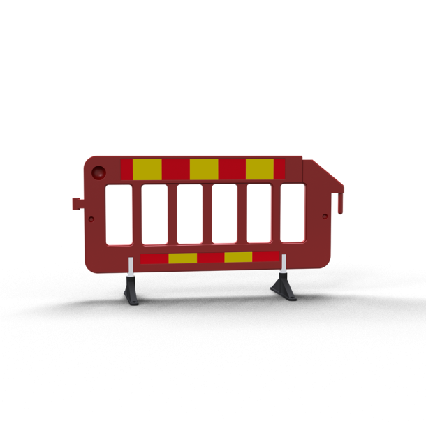 Crowd barrier | made of plastic | fence element red | film RA1/A | red / yellow